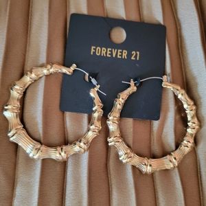 Gold Bamboo Style Earrings